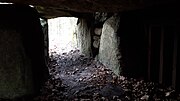 Er is een hekwerk geplaatst in de grafkelder, hierachter stonden voorheen replica's van aardewerk