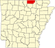 State map highlighting Fulton County