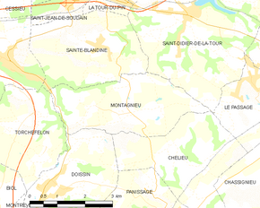 Poziția localității Montagnieu