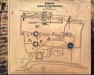 Plan of excavations at Sarnath, with sites labelled using current (English) terminology