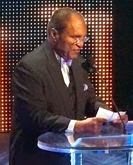 Carlos Colón bij de WWE Hall Of Fame in 2014