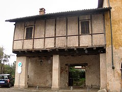 Half-timbered house in Biella, Piedmont