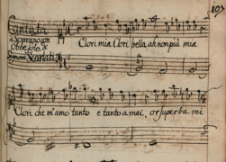 Incipit de la cantate Clori mia, Clori bella