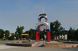 Buddhist structures in front of the administration