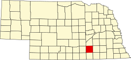 Locatie van Clay County in Nebraska