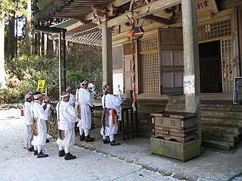 Shugenja w Tenpōrin-ji, Gose, prefektura Nara