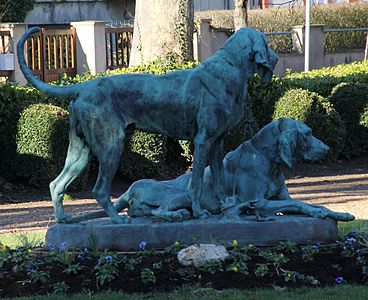 Les Chiens de relais (1885), Nogent-le-Rotrou, parc place de la République.