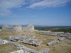 Archaeological ruins of old Bribir above village