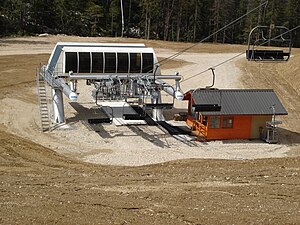 La gare aval du télésiège Grand Buisson en 2007.