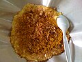 Kerak telor, spicy coconut omelette.