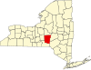 State map highlighting Chenango County