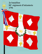 Drapeau du 2e bataillon du 50e régiment d'infanterie de ligne de 1791 à 1793