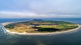 Luchtfoto van Ameland vanuit het westen