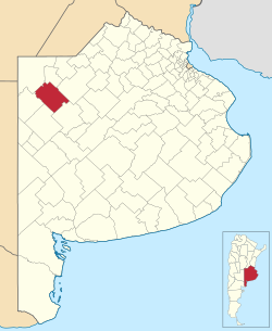 Location of Carlos Tejedor Partido in Buenos Aires Province