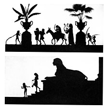 Selected silhouette wall frieze illustration, from Diefenbach's Per aspera ad astra or music children, 1892[4]