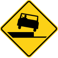 W8-17 (D) Dangerous shoulder on the right