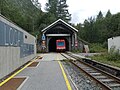 Train sur la ligne de Saint-Gervais-les-Bains-Le Fayet à Vallorcine (frontière) à l'entrée nord du tunnel des Montets.