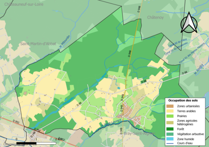 Carte des infrastructures et de l'occupation des sols de la commune en 2018 (CLC).