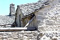 Wood used on a stone building