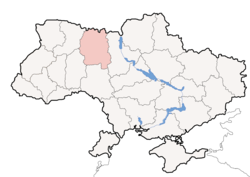 Vị trí của Zhytomyr Oblast (đỏ) ở Ukraina (xanh)