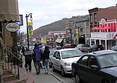 Looking down main street in Park City, Utah.