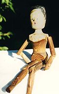 Peg wooden doll from Val Gardena, late 19th century