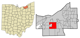 Location in Cuyahoga County and the state of Ohio