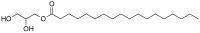 Glycerol monostearate, used in foods as a thickening, emulsifying, and preservative agent