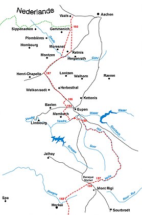 Grenzverlauf und Grenzsteine im Kreis Eupen