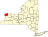 State map highlighting Niagara County