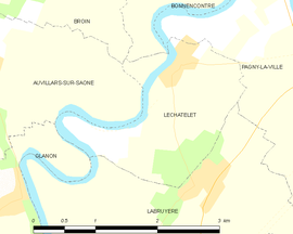 Mapa obce Lechâtelet