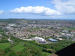 Newtownards, soos gesien vanuit die Scrabo-toring