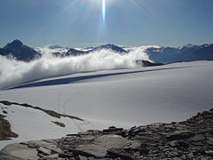 La calotte glaciaire vue de la pointe du Dard.