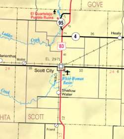 KDOT map of Scott County (legend)