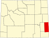 State map highlighting Goshen County