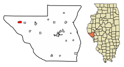 Location of Hull in Pike County, Illinois.