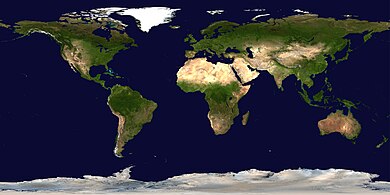 Mondomapo de la Oceanoj kaj Kontinentoj (satelite).