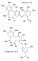 Comparaison des structures des acides sanguisorbique et valonéique.