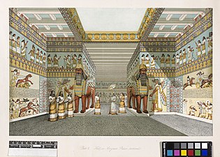 Reconstruction of a hall from an Assyrian palace, by Sir Austen Henry Layard, 1849