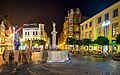 Der Neptunbrunnen auf dem Nordermarkt bei Nacht (2015)