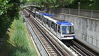 Doppeltriebwagen der Baureihe Be 8/8 der Linie M2 der Métro Lausanne