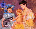 Mary Cassatt: Crianças brincando com um gato, 1908