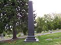 Back view of grave marker