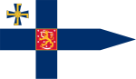 Vlag van die President van Finland, met die Vryheidskruis in die skildhoek (1978)