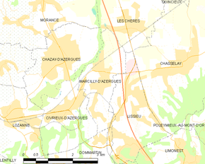 Poziția localității Marcilly-d'Azergues