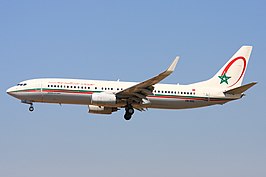 Een Boeing 737-800 van Royal Air Maroc