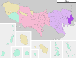 Vị trí của Edogawa ở Tokyo