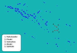 Plaats Akiaki (4) binnen de Tuamotuarchipel