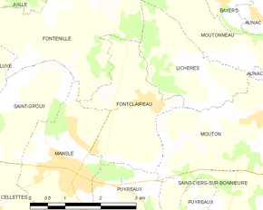 Poziția localității Fontclaireau