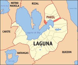 Mapa de Laguna con Pakil resaltado